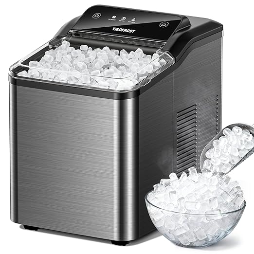 Nugget Ice Maker Countertop, 35lbs/24H Sonic & Chewable Pellet Ice, Portable by VIBOFROST
