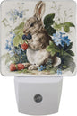 Pigsaly Led Night Light Watercolor Rabbit Strawberries Night Light Plug in Wall by Pigsaly