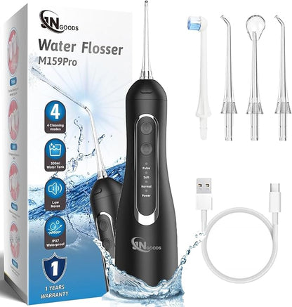 JNGOODS Cordless Water Dental Flosser Oral irrigator, JNGOODS 300ml by VisittheJNGOODSLLC