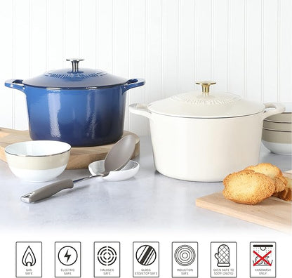 MARTHA STEWART Gatwick 7-Quart Enamel Cast Iron Dutch Oven Pot - Image 4