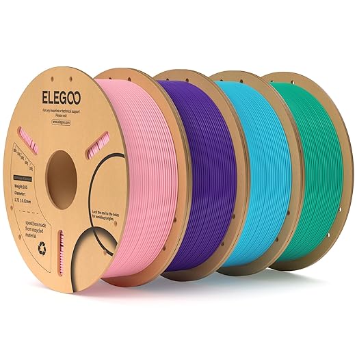 ELEGOO PLA 3D Printer Filament 1.75mm Bundle 4KG, Dimensional Accuracy +/- by ELEGOO