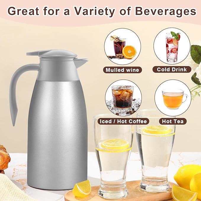 Norme 2 Pcs Thermal Coffee Carafe Insulated Stainless Steel Coffee Carafe - Image 3