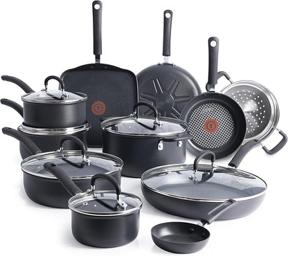 T-Fal Ultimate Hard Anodized Nonstick Cookware Set 17 Piece, Nonstick Pots and by T-falbrand