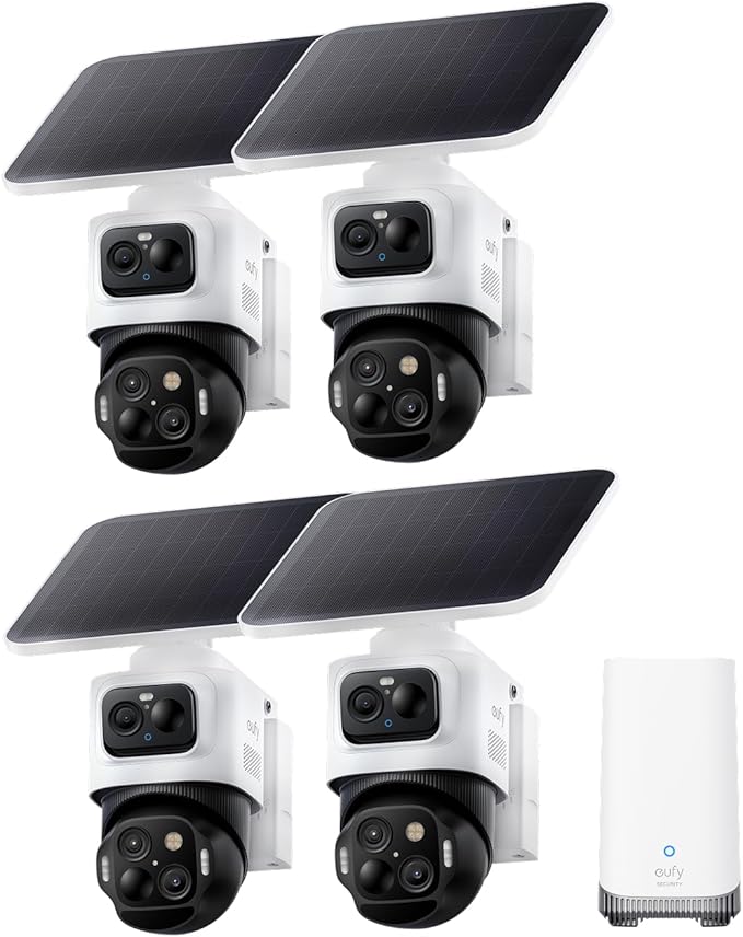 eufy Security eufyCam S4 4-Cam Kit, 4K Solar Camera Wireless Outdoor, Triple by eufySecurity