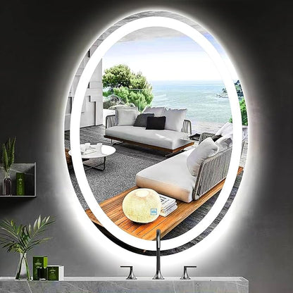 28 x 36 Inch Oval LED Vanity Mirror by MEIOUKA