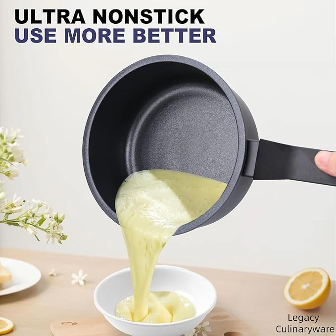 Nonstick Sauce Pan with Lid, 1.5QT small pot, PFOA Free, Kitchen Pots Induction - Image 3