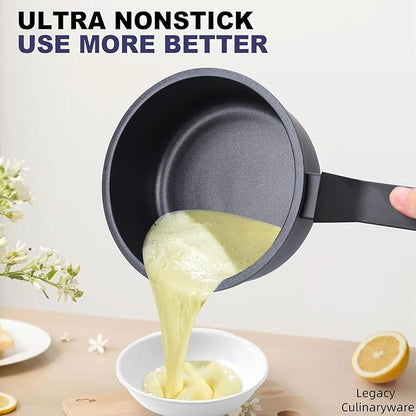 Nonstick Sauce Pan with Lid, 1.5QT small pot, PFOA Free, Kitchen Pots Induction - Image 3