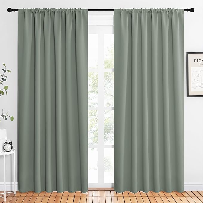 NICETOWN 2 Panels Blackout Curtains, Rod Pocket Thermal Insulated Drapes 84 by NICETOWN