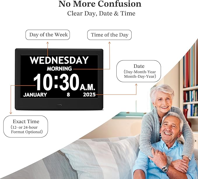 2025 NEW, Digital Clocks, Auto-Dimming, 12 Reminders & 6 Alarms, Button & - Image 4