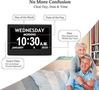 2025 NEW, Digital Clocks, Auto-Dimming, 12 Reminders & 6 Alarms, Button & - Image 4