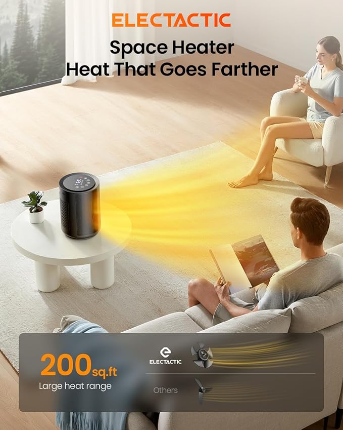 Small Space Heaters for Indoor Use, Mini Portable Electric Heaters Fan - Image 5