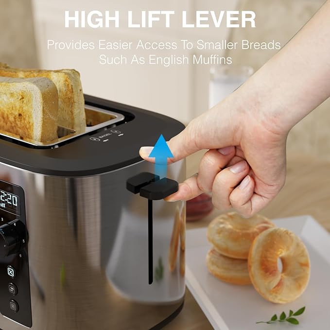 Toaster 4 Slice with Countdown Timer, Extra Wide Slots - Image 7
