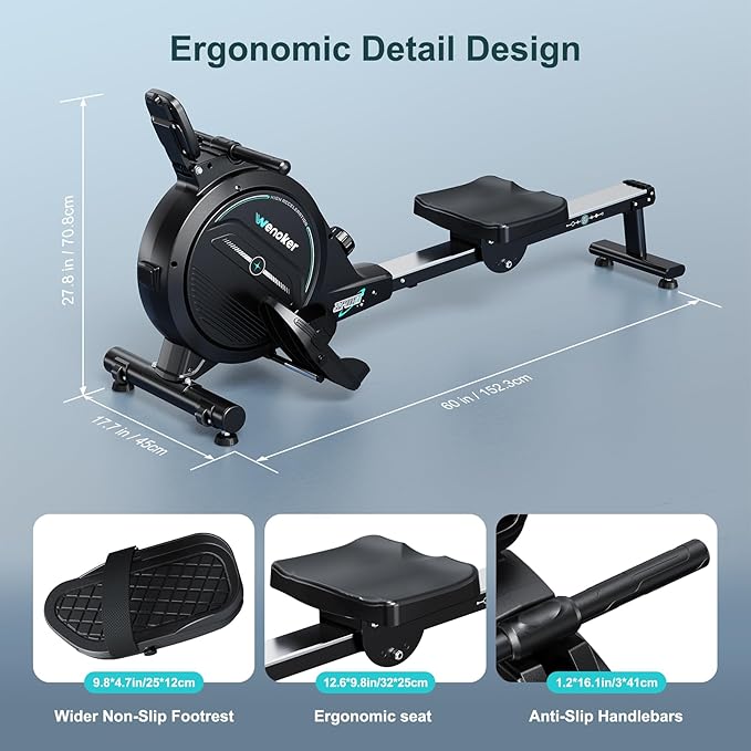 Rowing Machine for Home, Magnetic Rower Machine, 350 LB Weight Capacity - Image 3