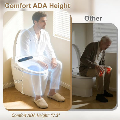Smart Toilet Bidet with Auto Open Close, One Piece Bidet Toilet with Bidet - Image 3
