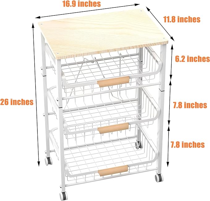 4-Layer Fruit Basket Kitchen Food Storage Organizer and Storage Rack, Stackable - Image 4