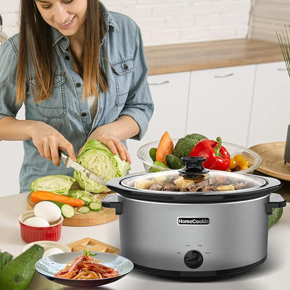HOMECOOKIN 6 Quart Slow Cooker Oval Manual Pot Food Warmer - Image 5