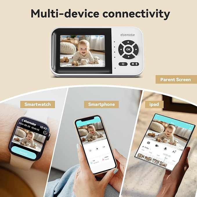 ebemate WiFi Video Baby Monitor, 2.8" Display - Image 9