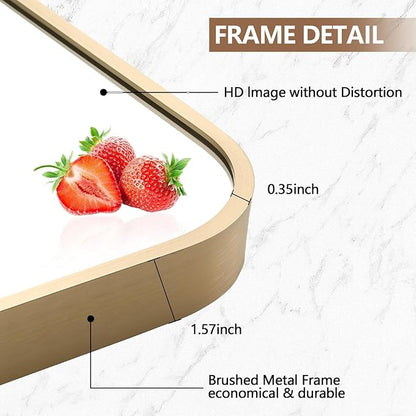 Gold Mirror, 48x30 Inch Framed Rectangle Mirror - Image 4