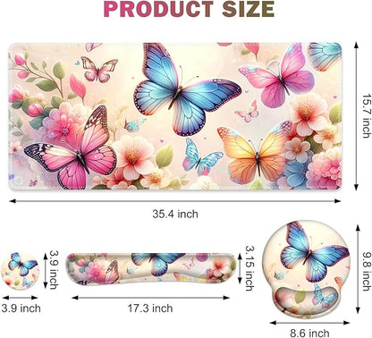 Gaming Mouse Pad, Large Desk Mat, Cute Desk Pad Protector, 4in1 XXL Mousepad + - Image 3