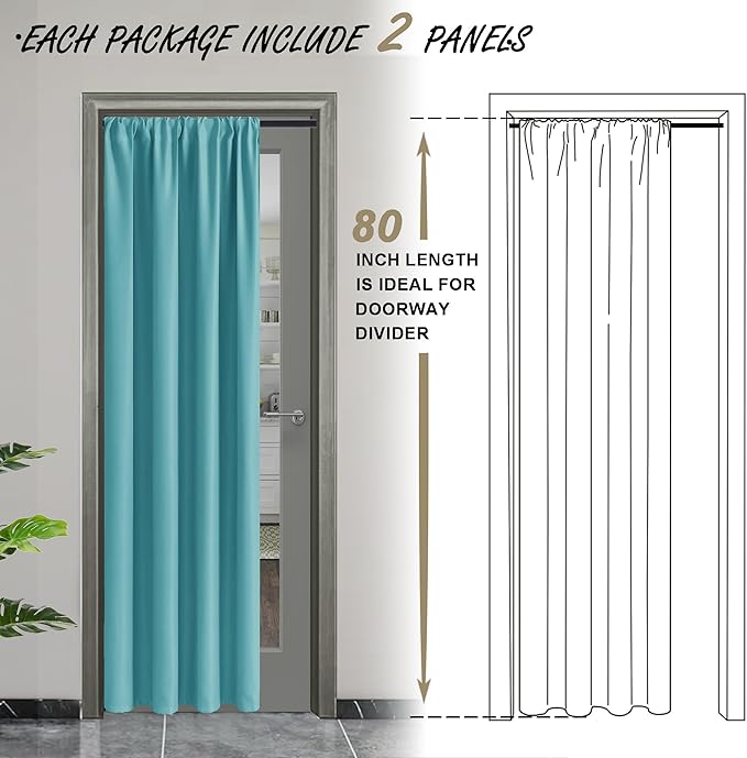 JIUZHEN 80 Inch Length Door Curtains - Image 2