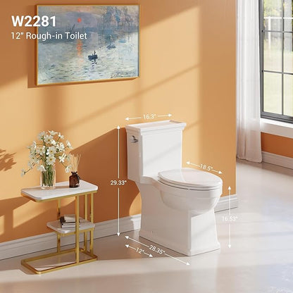 One-Piece Toilet with Classic Design, ADA Height, 1.28 GPF, Durable Ceramic - Image 5
