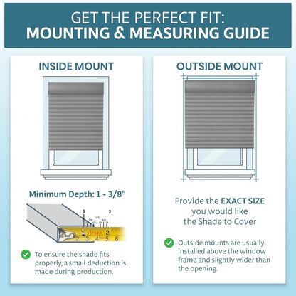 Cordless Top Down Bottom Up Cellular Honeycomb Shades, 66W x 36H, Greige, Sizes 62-72 Wide