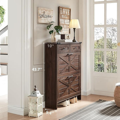 Shoe Storage Cabinet, Farmhouse Shoe Organizer - Image 3