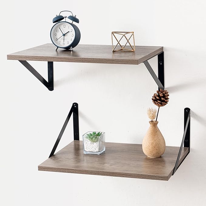 Axeman Deep Floating Shelves for Wall, 12 Inch Deep Floating Shelves Set of 2 by Axeman