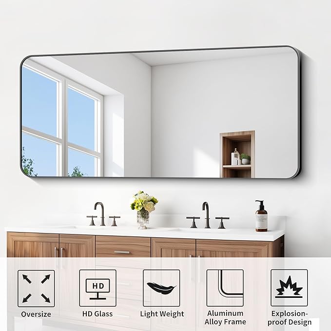 FORBATH Large Bathroom Mirror 72x30 Inches - Image 6