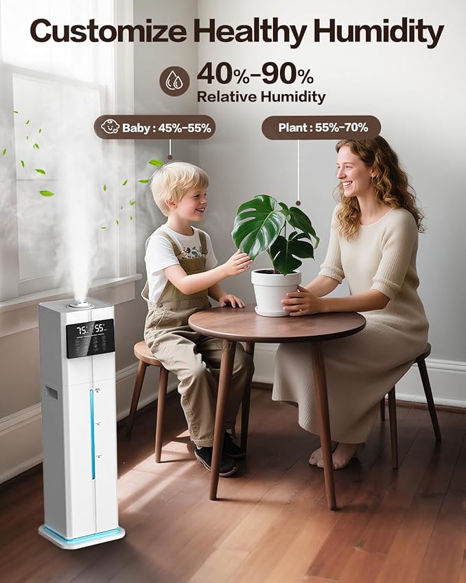 Cool Mist Humidifiers for Bedroom, Ultrasonic 2.4Gal 9L Quiet Top-Fill - Image 3