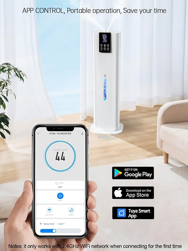 8L Smart Humidifiers for Bedroom Large Room, 2.1Gal Cool Mist Top Fill Diffuser - Image 2