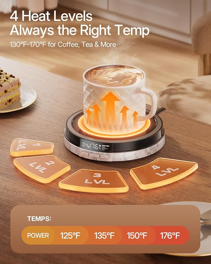 Coffee Mug Warmer for Desk, 50W Fast Heating Cup Warmer - Image 3