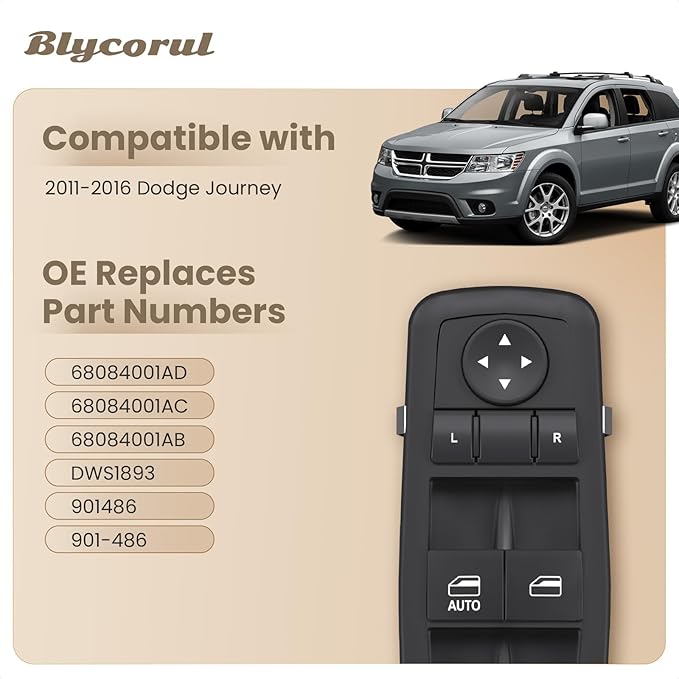 Blycorul Master Power Window Switch Driver Side Control Button Door Lock - Image 2