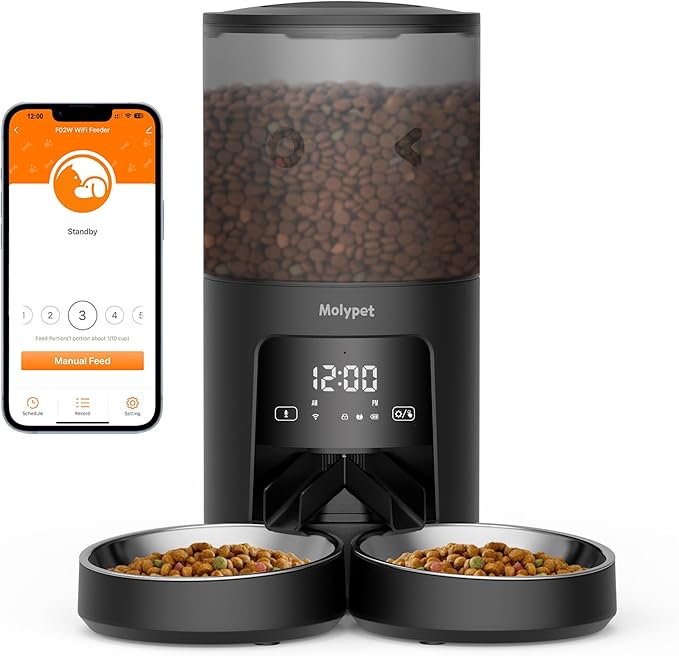 Automatic Cat Feeder 2 Cats - 5G WiFi Pet Feeder by Molypet