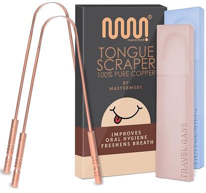 MasterMedi Tongue Scraper with Case Easy to Use Tongue Scraper by MasterMedi