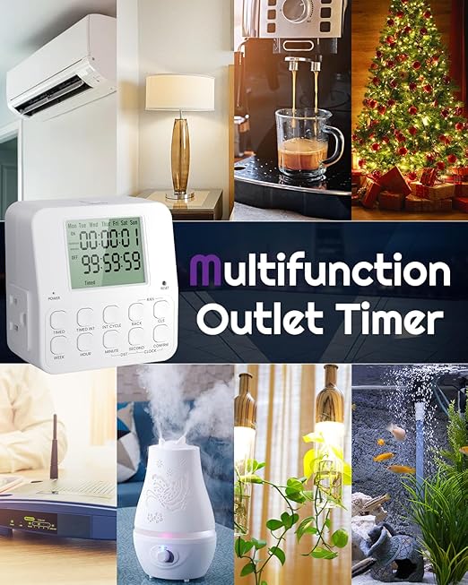 NEARPOW Digital Timer Outlet, 2 Pack Infinite Interval Repeat Cycle Timer Plug - Image 9