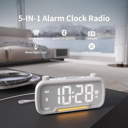 Alarm Clock Radio for Bedrooms, Hi-Fi Sound, Clock Radio - Image 2