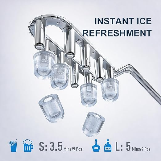 38lbs Per Day Countertop Ice Maker, 9 Ice Cubes in 3.5 Minutes, Self-Cleaning - Image 3