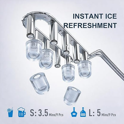 38lbs Per Day Countertop Ice Maker, 9 Ice Cubes in 3.5 Minutes, Self-Cleaning - Image 3