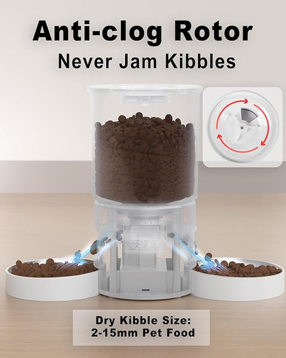 Automatic Cat Feeder for 2 Cats, 4.2L Dual Food Dispenser, Portion Control - Image 5