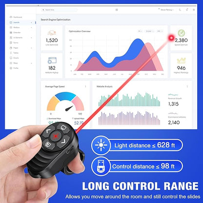 Dinofire USB Type C Wireless Presenter Remote Presentation Laser Pointer Finger - Image 5