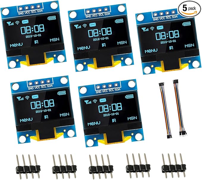 EPLZON 5 Pack 0.96 inch OLED IIC Display Module 128x64 Pixel Mini Self-Luminous by EPLZON