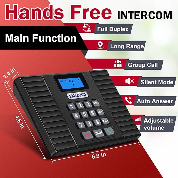 SANZUCO Intercoms Wireless for Home 60D, 2025 Hands Free Intercom Long Range - Image 2