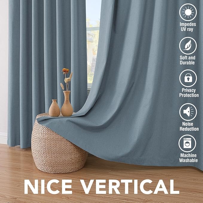 H.VERSAILTEX Linen Curtains 100% Blackout Curtains - Image 7
