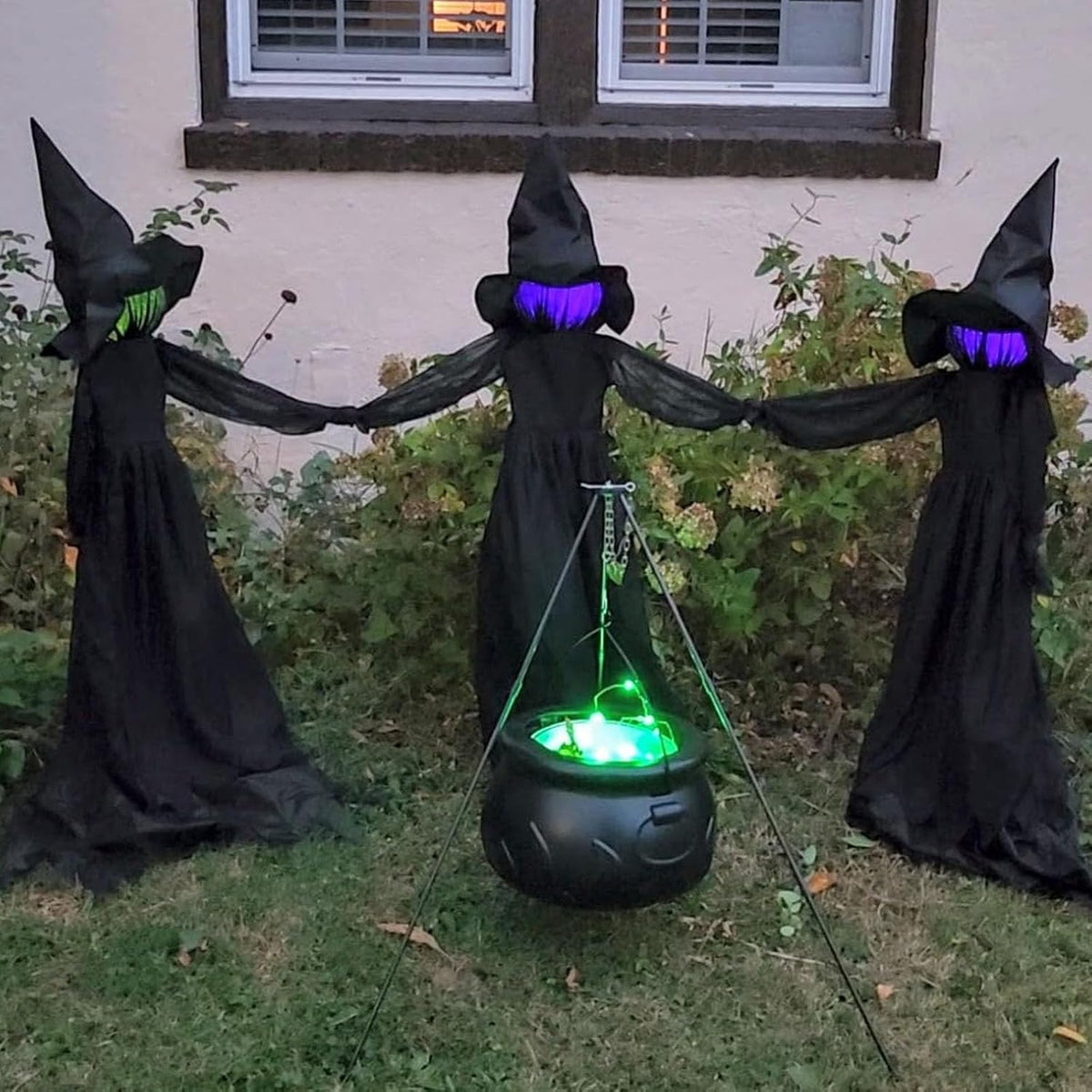 Halloween Decorations Outdoor - Large Witches Cauldron on Tripod with Lights ...