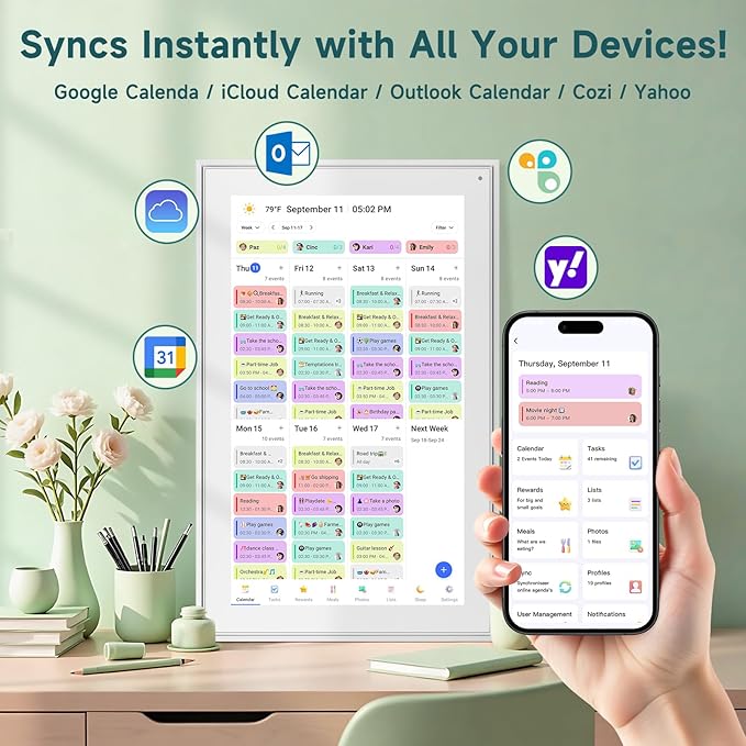 21.5 Inch Smart Digital Calendar – Electronic Chore Chart & Planner - Image 5
