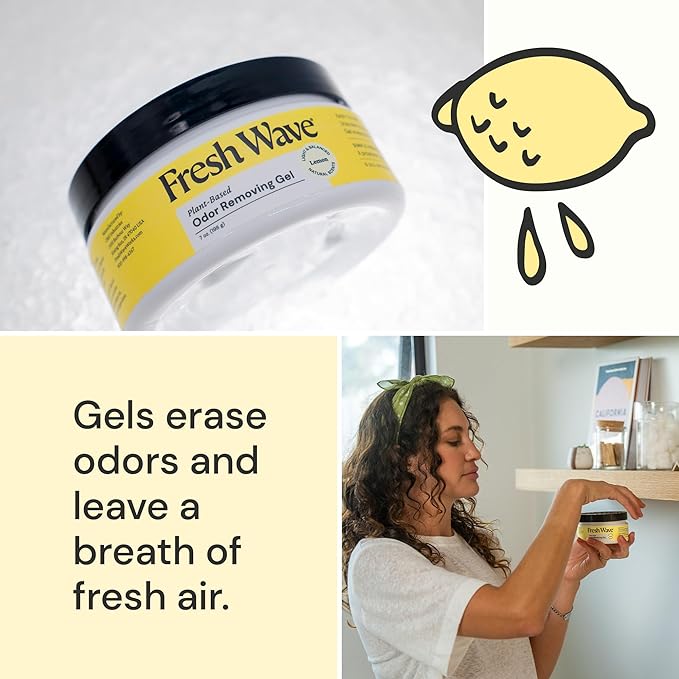 Fresh Wave Lemon Odor Removing Gel, 7 oz., Natural Plant-Based Odor Eliminator - Image 3