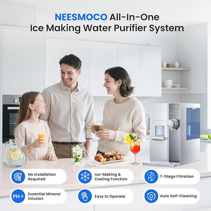 lce Maker Water Filter Dispenser, 3 in1 Countertop Instant Hot & Cold Water -7 - Image 2