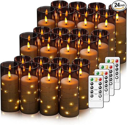 Flickering Flameless LED Candles, Battery Operated Candles 24 Pcs by Nimiko