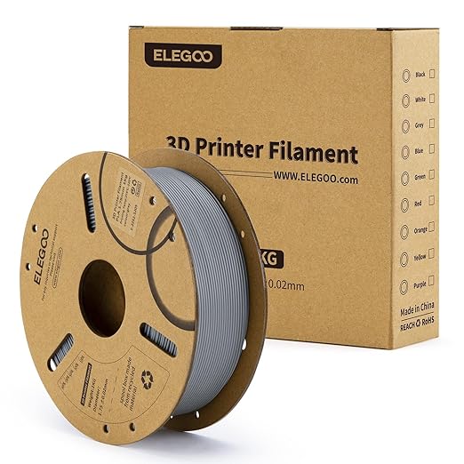 ELEGOO PLA Filament 1.75mm Grey 1KG, 3D Printer Filament Dimensional Accuracy - Image 8